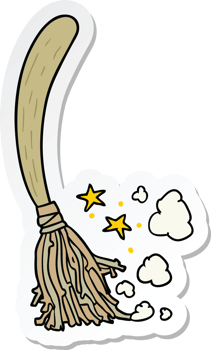 sticker of a cartoon magic broom png