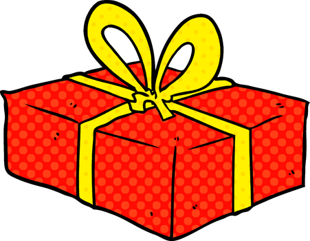 cartoon wrapped gift png