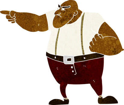 cartoon angry tough guy pointing png
