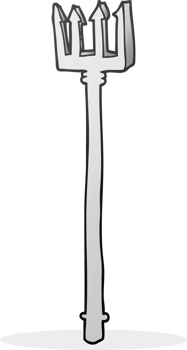 hand drawn cartoon devil fork png