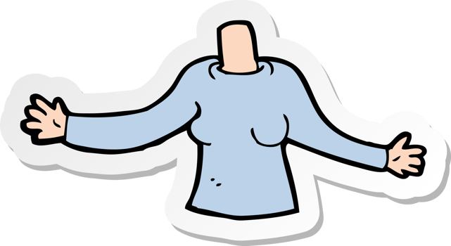 sticker of a cartoon body png
