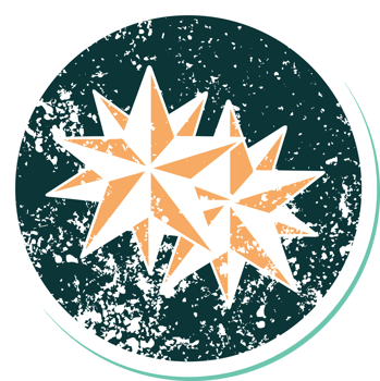iconic distressed sticker tattoo style image of stars png