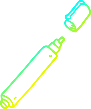 cold gradient line drawing of a cartoon office pen png