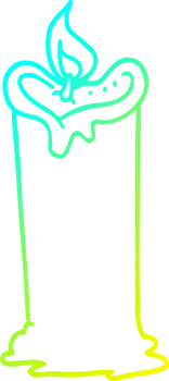 cold gradient line drawing of a cartoon candle png
