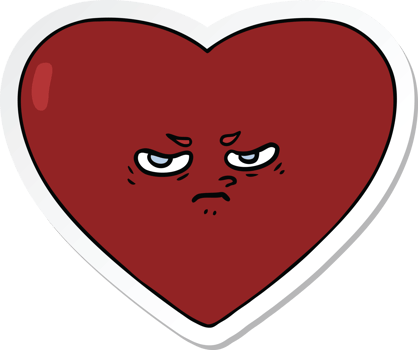 sticker of a cartoon heart png