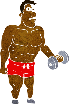cartoon man lifting weights png