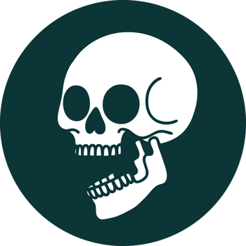 iconic tattoo style image of a skull png