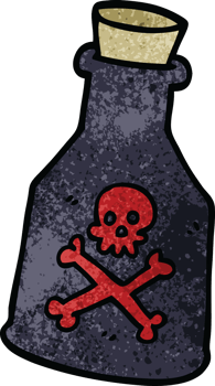 cartoon doodle poison bottle png