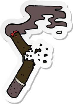 sticker of a cartoon broken cigar png