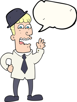 hand drawn speech bubble cartoon businessman png