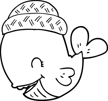 cartoon whale wearing hat png