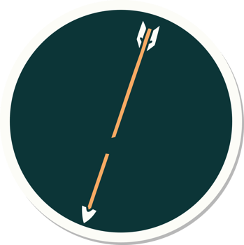 sticker of tattoo in traditional style of an arrow png