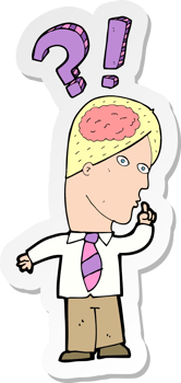sticker of a cartoon man asking question png