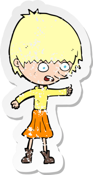 retro distressed sticker of a cartoon woman stressing out drawing png