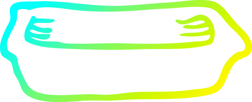 cold gradient line drawing of a cartoon empty tray png