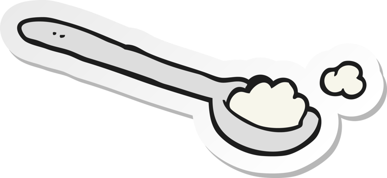 sticker of a cartoon teaspoon of salt png