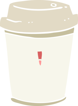 flat color style cartoon take out coffee png