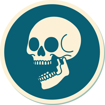 sticker of tattoo in traditional style of a skull png
