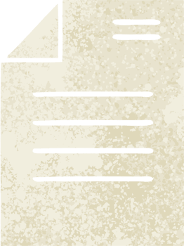 retro illustration style cartoon of a sheet of paper png