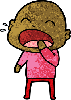 cartoon shouting bald man png