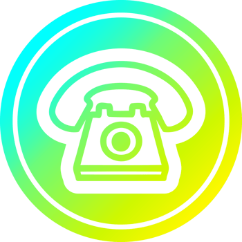 old telephone circular icon with cool gradient finish png