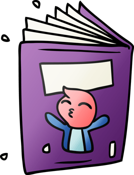 hand drawn gradient cartoon doodle of a magazine png