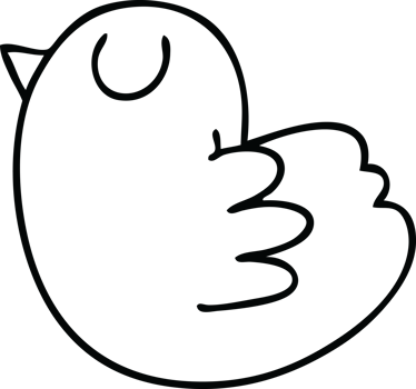 line drawing quirky cartoon yellow bird png