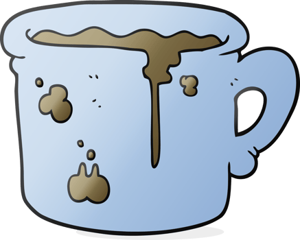 hand drawn cartoon old coffee cup png
