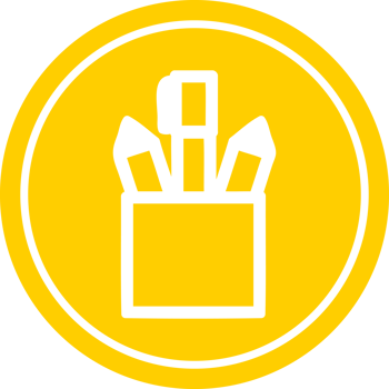 pencil pot circular icon symbol png