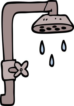 hand drawn doodle style cartoon shower head png