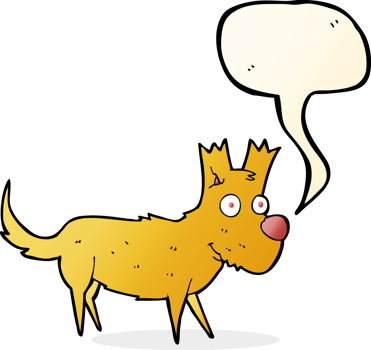 cartoon cute little dog with speech bubble png