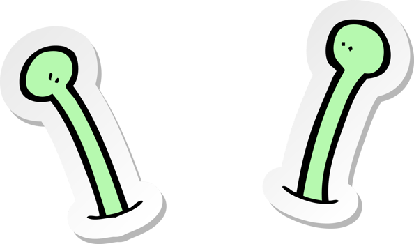 sticker of a cartoon alien antennae png