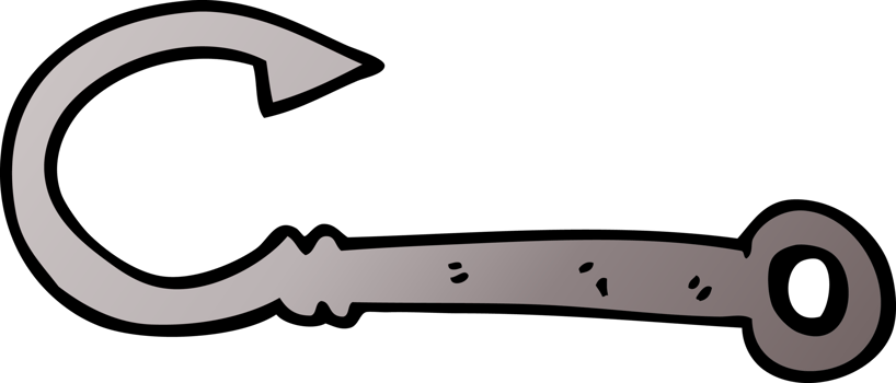 cartoon doodle fish hook png