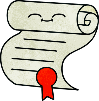 retro grunge texture cartoon of a contract png