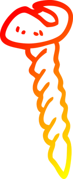 warm gradient line drawing of a cartoon metal screw png
