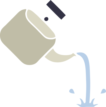 flat color retro cartoon of a pouring kettle png