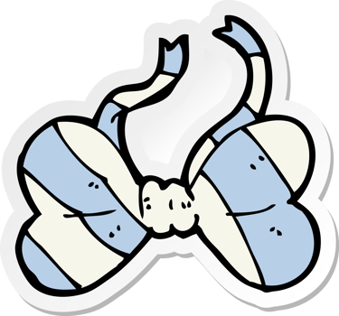 sticker of a cartoon striped bow tie png