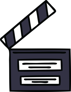 cute cartoon of a film clapper board png