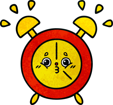 retro grunge texture cartoon of a alarm clock png