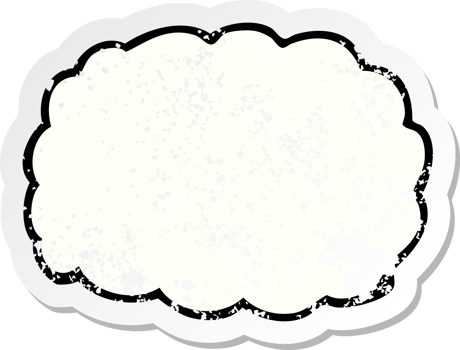 retro distressed sticker of a cartoon cloud symbol drawing png