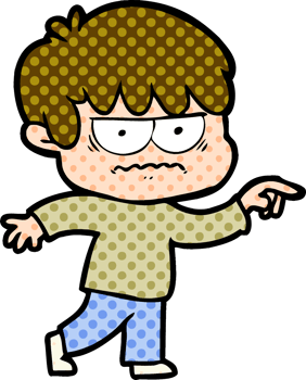 annoyed cartoon boy png