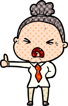 cartoon angry old woman png