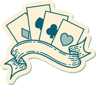 sticker of tattoo in traditional style of cards and banner png