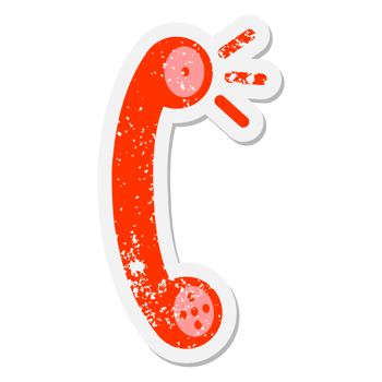telephone receiver grunge sticker png