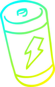 cold gradient line drawing of a cartoon battery png