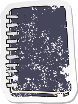 retro distressed sticker of a cartoon note book png