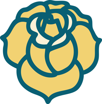 iconic tattoo style image of a flower png
