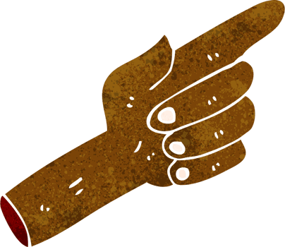 cartoon pointing hand png