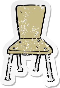 retro distressed sticker of a cartoon old school chair drawing png