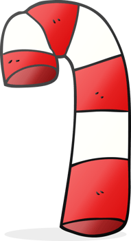 hand drawn cartoon candy cane png
